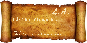 Lájer Alexandra névjegykártya